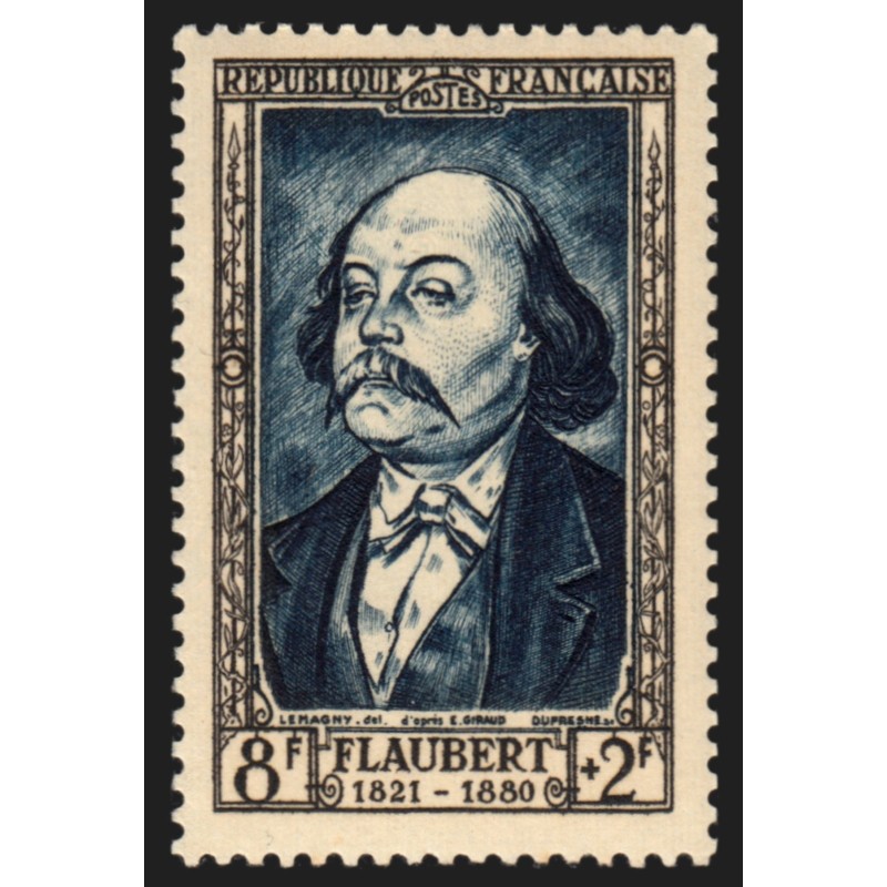 n°930a, variété "papier-carton", Gustave Flaubert, neuf ** sans charnière - TB