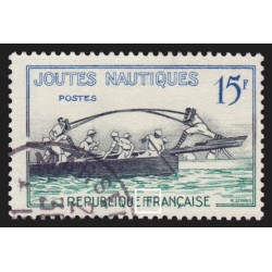 n°1162a variété "FFRANCAISE au lieu de FRANCAISE", Joutes nautiques, oblitéré