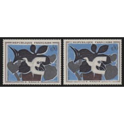 n°1319a, variété "couleurs décalées" + normal, Georges Braque, neuf ** SUPERBE