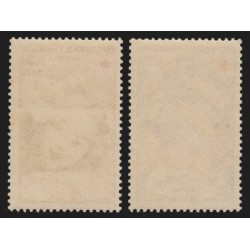 n°1366a/1367a, variétés "lilas-brun foncé" et "gris", Croix-Rouge, neufs **