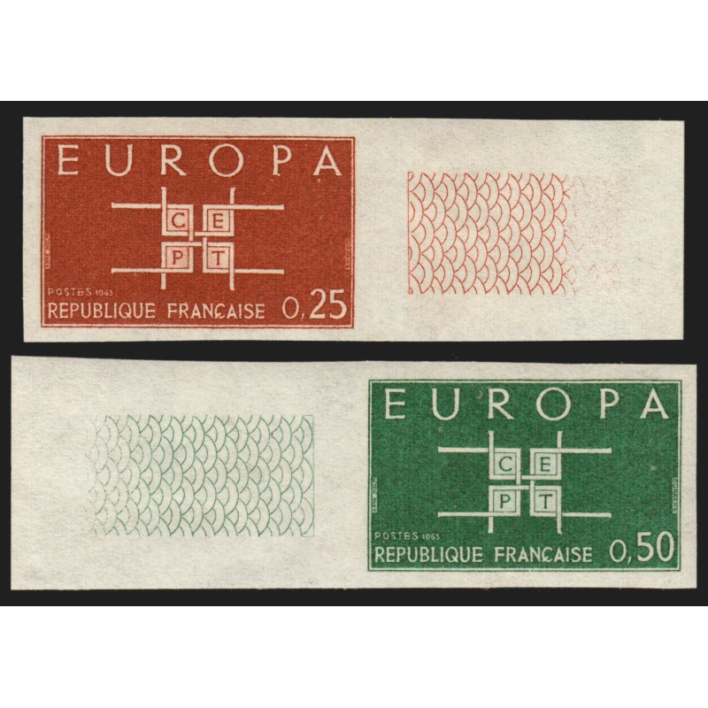 n°1396/1397, non-dentelés, bords de feuille, Europa 1963, neufs ** - SUPERBE