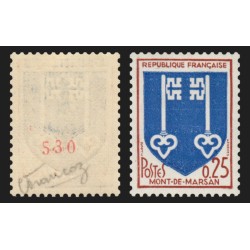 n°1469a, numéro rouge au verso, 25c Mont-de-Marsan, neuf ** sans charnière SUP