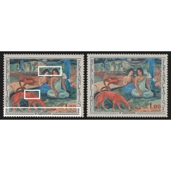 n°1568c, variété "couleur vert et orange décalées", Paul Gauguin, neufs ** SUP