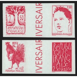 n°2772a/2774a, les 2 paires non-dentelés se tenant, neufs ** - SUPERBE