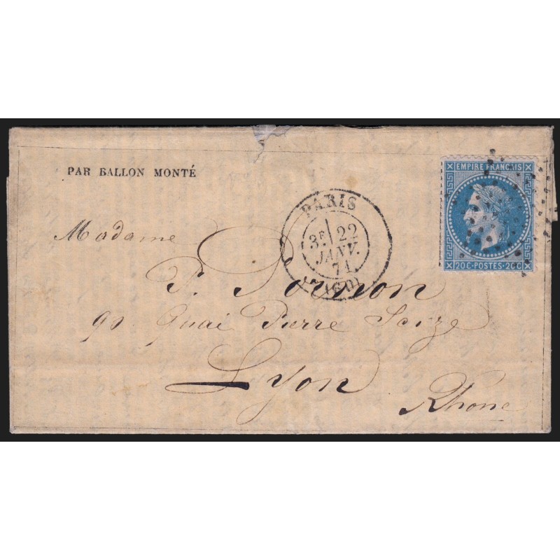 Ballon monté "Le Torricelli", Gazette des Absents n°28, Certificat ROUMET - TB