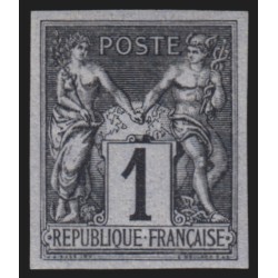 n°83d, non-dentelé, Sage 1c noir-sur-azuré, neuf ** sans charnière - TB