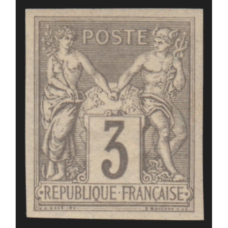 n°87c, non-dentelé, Sage 3c gris, neuf ** sans charnière - TB