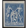 n°90b, non-dentelé, Sage 15c bleu, neuf * avec charnière - TB