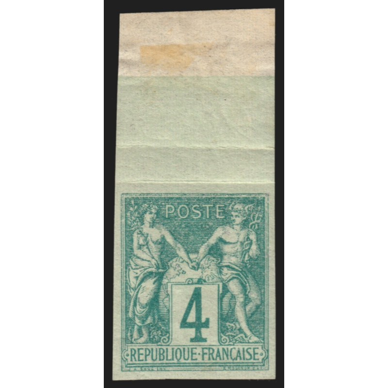 n°63a, non-dentelé, Sage 4c vert, Type I, neuf * charnière, signé ROUMET - TTB