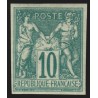 n°65a, non-dentelé, Sage 10c vert, Type I, neuf ** sans charnière, signé A.BRUN