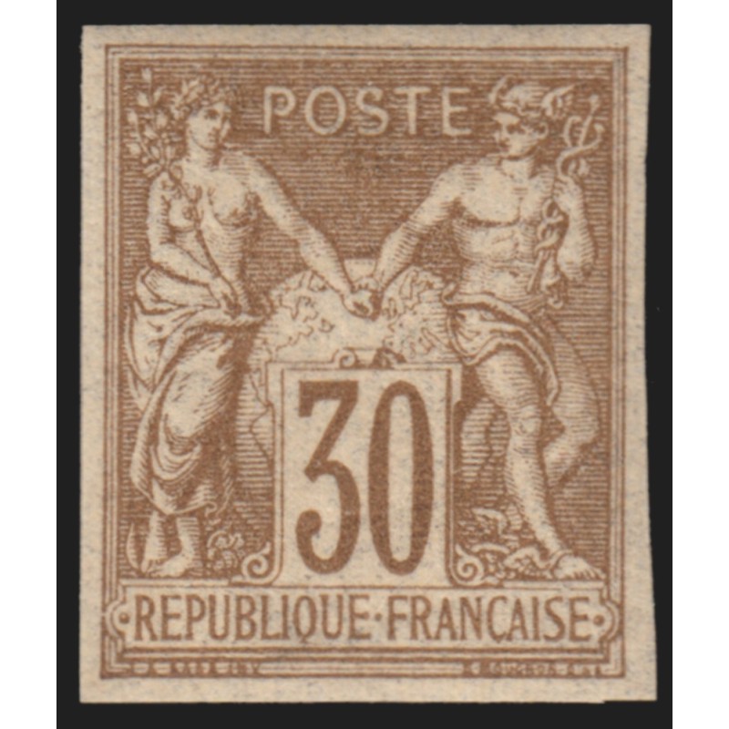 n°69a, non-dentelé, Sage 30c brun-clair, Type I, neuf ** signé A.BRUN - TB