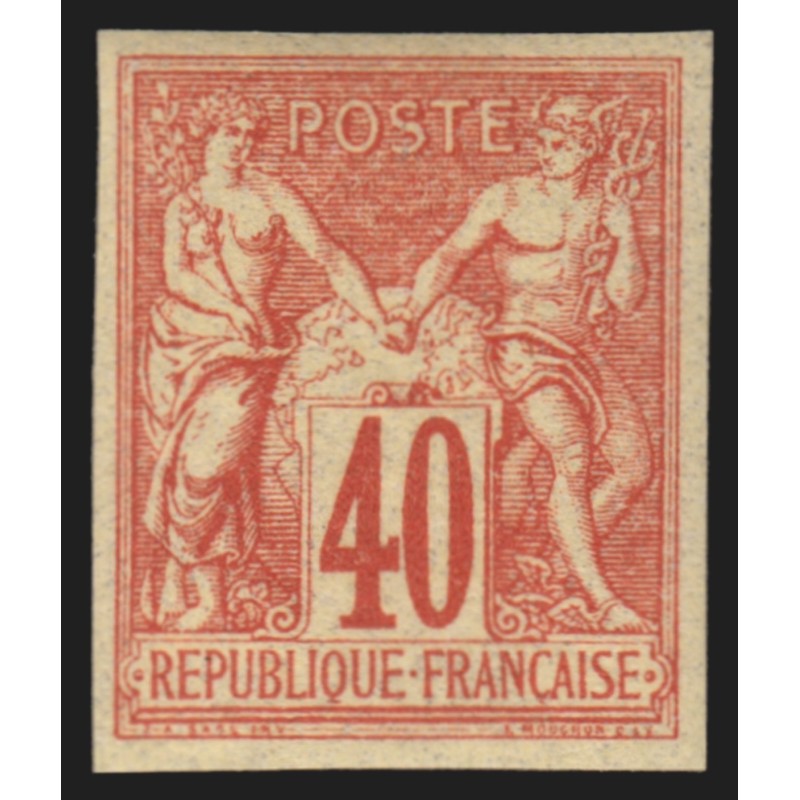 n°70a, non-dentelé, Sage 40c rouge-orange, Type I, neuf ** signé A.BRUN - TB
