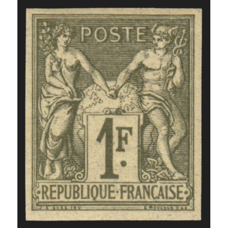 n°72a, non-dentelé, Sage 1fr bronze, Type I, neuf ** sans charnière - TB