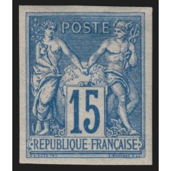n°90b, non-dentelé, Sage 15c bleu, neuf ** sans charnière, signé A.BRUN - TB