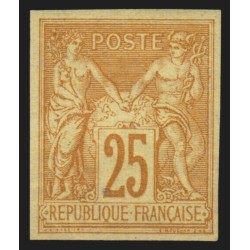 n°92b, non-dentelé, Sage 25c bistre-sur-jaune, neuf ** signé A.BRUN - TB