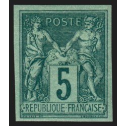 n°75c, Granet non-dentelé, Sage 5c vert-foncé-sur-vert, neuf * - TB D'ASPECT