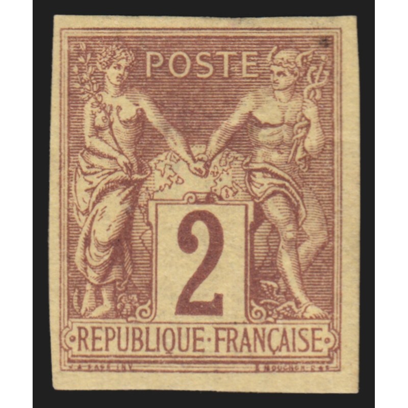 n°85d, Granet non-dentelé, Sage 2c brun-sur-jaune, neuf * avec charnière - TB