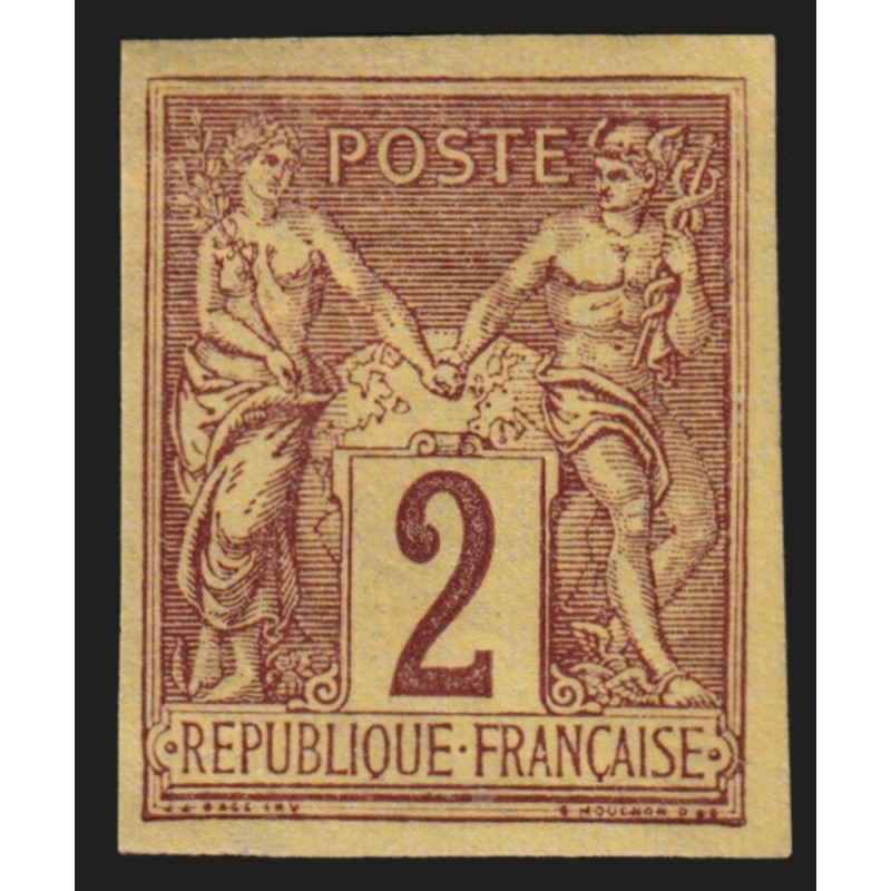 n°85d, Granet non-dentelé, Sage 2c brun-sur-jaune, neuf * légère charnière - TB