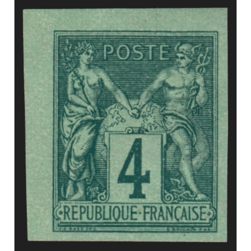 n°63b, Granet non-dentelé, Sage 4c vert-foncé-sur-vert, neuf * - SUPERBE