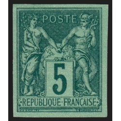 n°75c, Granet non-dentelé, Sage 5c vert-foncé-sur-vert, neuf (*) sans gomme TB