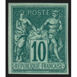 n°76d, Granet non-dentelé, Sage 10c vert-foncé-sur-vert, Type II, neuf (*) - TB