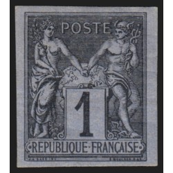 n°83f, Granet non-dentelé, Sage 1c noir-sur-azuré, neuf * avec charnière - TB