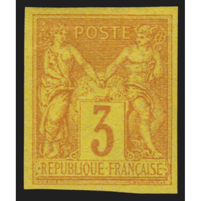 n°86b, Granet non-dentelé, Sage 3c jaune, neuf * légère trace de charnière - TB