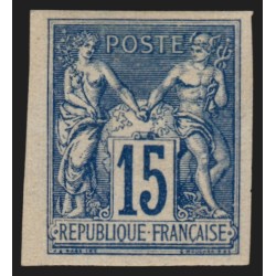 n°90d, Granet non-dentelé, Sage 15c bleu, neuf * légère trace de ch. - SUPERBE