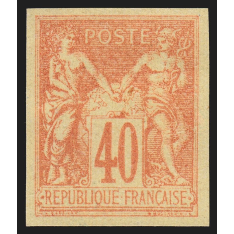 n°94d, Granet non-dentelé, Sage 40c vermillon, neuf (*) signé A.BRUN - TTB