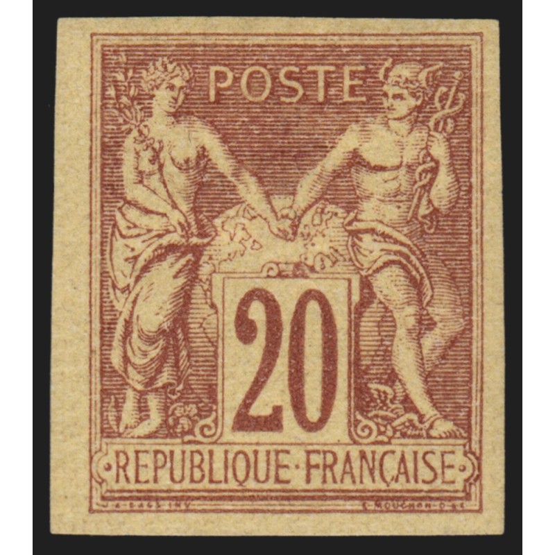 n°96d, Granet non-dentelé, Sage 20c brun-sur-jaune, neuf * - SUPERBE