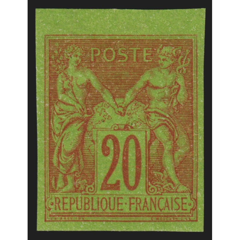 n°96e, Granet non-dentelé, Sage 20c rouge-sur-vert, neuf * quasi ** - SUPERBE