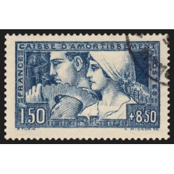 n°252b, Caisse d'Amortissement 1928, Le Travail, Type III, oblitéré - TB