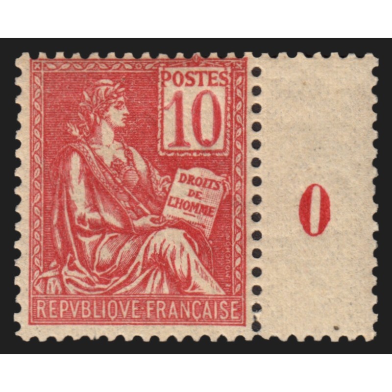 n°112, millésime 0, Mouchon 10c rose Type I, neuf ** sans charnière - TB