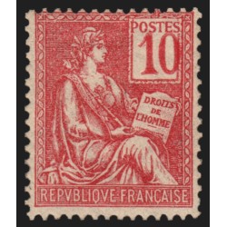 n°112a, variété "chiffres très déplacés", Mouchon 10c rose Type I, neuf * - TB