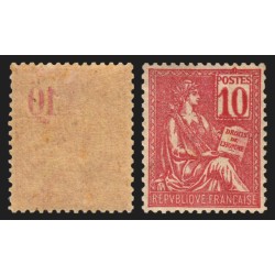 n°112, variété "recto-verso des chiffres", Mouchon 10c rose Type I, neuf * - TB