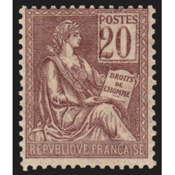 n°113, Mouchon 20c brun-lilas, Type I, neuf ** sans charnière - TB