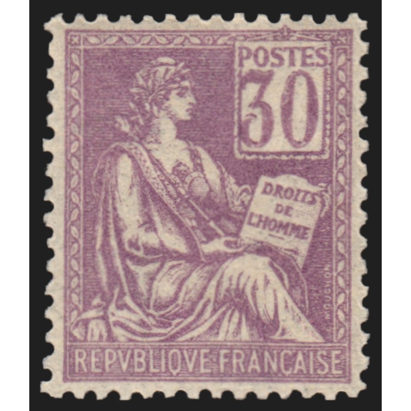 n°115, Mouchon 30c violet, neuf * légère trace de ch. signé CALVES - SUPERBE