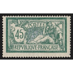 n°143, Merson 45c bleu et vert, neuf ** sans charnière, centrage courant - TB