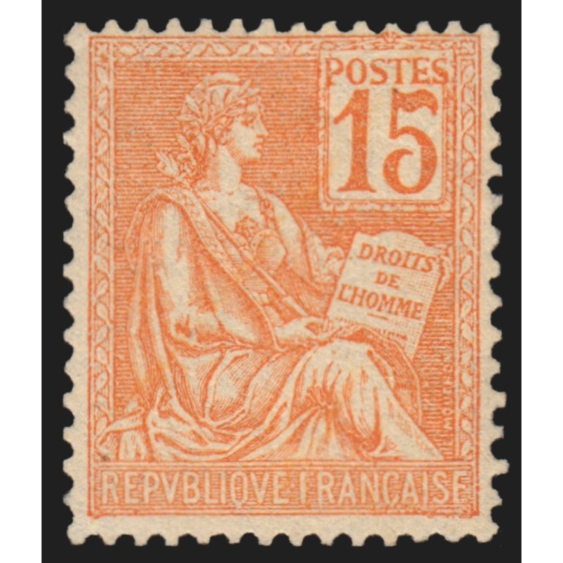 n°117, Mouchon 15c orange, Type II, neuf ** sans charnière - SUPERBE