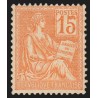 n°117, Mouchon 15c orange, Type II, neuf ** sans charnière - SUPERBE