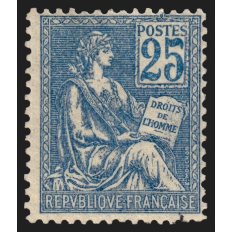 n°118, Mouchon 25c bleu, Type II, neuf ** sans charnière, signé CALVES - TB