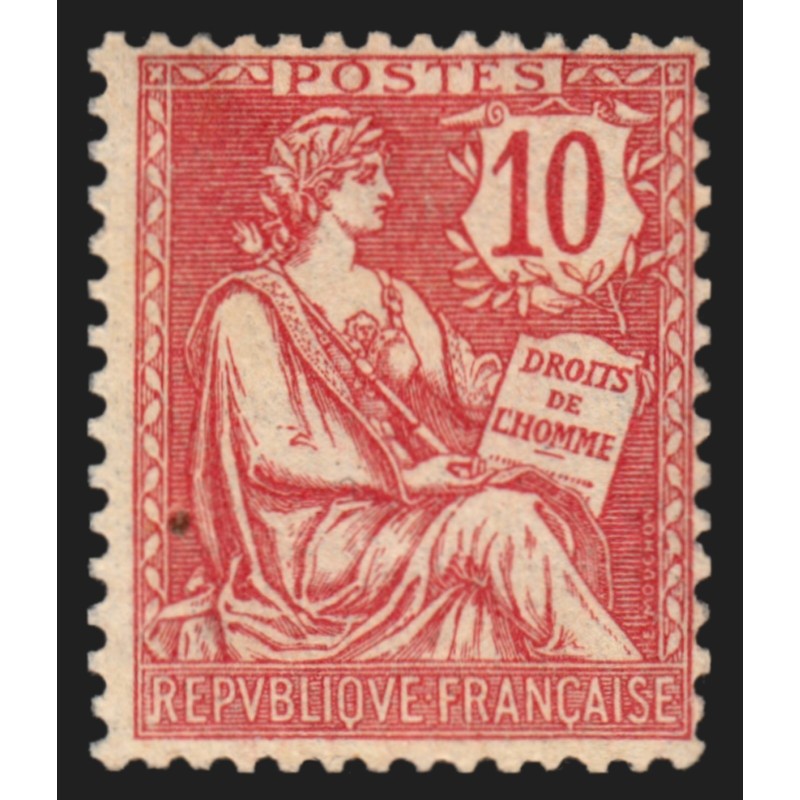 n°124, Mouchon retouché 10c rose, neuf ** sans charnière - B/TB