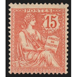 n°125, Mouchon retouché 15c vermillon, neuf ** sans charnière - TB