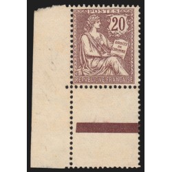 n°126, bord de feuille, Mouchon 20c brun-lilas, neuf ** sans charnière - TB