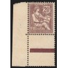 n°126, bord de feuille, Mouchon 20c brun-lilas, neuf ** sans charnière - TB