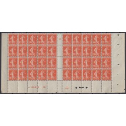 n°138, panneau de 40 avec millésime 3, bas de feuille, neuf ** sans charnière