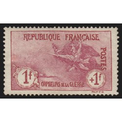 n°154, Orphelins de guerre 1917, 1fr+1fr carmin, neuf ** signé CALVES - B/TB