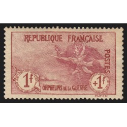 n°154, Orphelins de guerre 1917, 1fr+1fr carmin, neuf * - B/TB