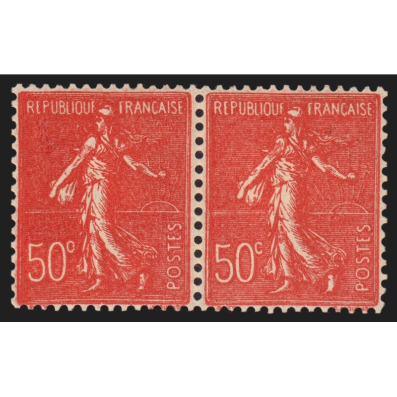 n°199k, variété " c fermé 50° " tenant à normal, neufs * avec charnière - TB