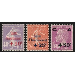 n°249/251, Caisse d'Amortissement 1928, série complète, neufs ** sans charnière